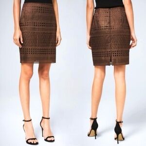 White House Black Market Brown Pencil Skirt with Slit